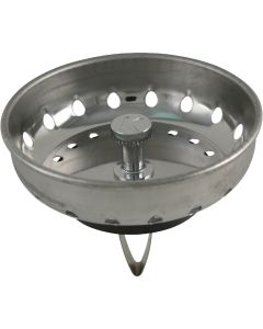 Keeney 3-3/8 In. Stainless Steel Spring Action Post Basket Strainer Stopper