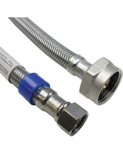 Lasco 3/8 In. C x 7/8 In. BC x 12 In. L Braided Stainless Steel Flex Line Toilet Connector