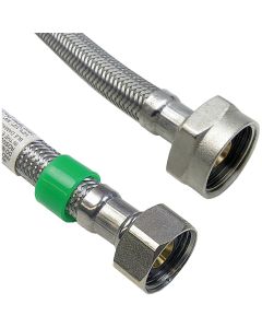 Lasco 1/2 In. IPS x 7/8 In. BC x 12 In. L Braided Stainless Steel Flex Line Toilet Connector