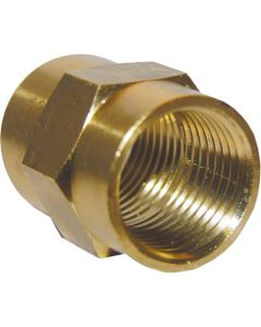 Lasco 3/8 In. FPT x 3/8 In. FPT Yellow Brass Coupling
