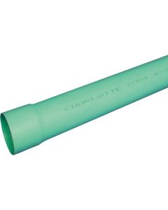 Charlotte Pipe 6 In. x 10 Ft. Solid SDR35 PVC Drain & Sewer Pipe, Belled End