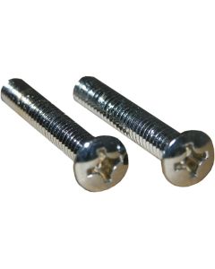 Lasco 1/4 In.-20 x 1-5/8 In. Chrome-Plated Overflow Bath Plate Screw (2-Pack)