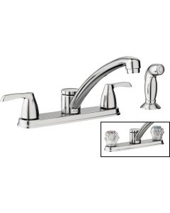 Moen Adler Dual Handle Lever (or Knob) Kitchen Faucet with Side Spray, Chrome