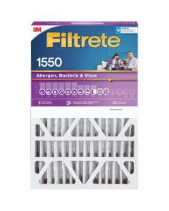 3M Filtrete 20 In. x 25 In. x 4 In. (Slim Fit) Allergen, Bacteria & Virus 1550 MPR Deep Pleat Furnace Filter