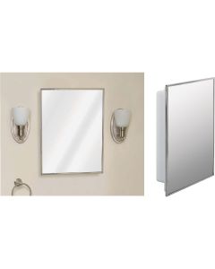 Zenith Stainless Steel 16-1/8 In. W x 20-1/8 In. H x 3-1/4 In. D Single Mirror Surface/Recess Mount Medicine Cabinet