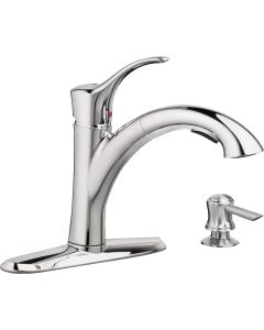 American Standard Mesa Single Handle Lever Pull-Down Kitchen Faucet with Soap Dispenser, Chrome
