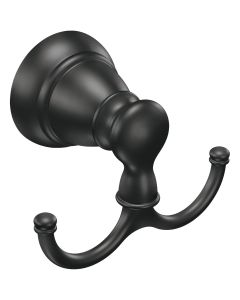 Moen Banbury Matte Black Double Robe Hook