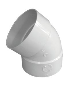 IPEX Canplas 4 In. SDR 35 45 Deg. PVC Sewer and Drain Elbow (1/8 Bend)