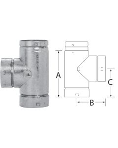 SELKIRK RV 3 In. x 6-5/8 In. x 4-1/4 In. Gas Vent Tee