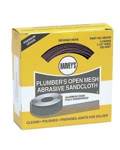 Harvey 1-1/2 In. x 6 Yd. 180-Grit Plumber's Open Mesh Abrasive Sand Cloth
