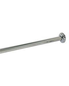Jones Stephens Straight 60 In. Fixed Shower Rod with Flanges in Chrome