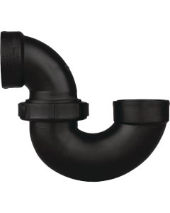 Charlotte Pipe 1-1/2 In. Black ABS P-Trap with Union