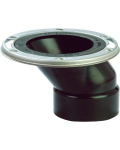 Sioux Chief FullFlush 3 In. Hub/Inside 4 In. ABS Offset Toilet Flange w/Stainless Steel Swivel Ring