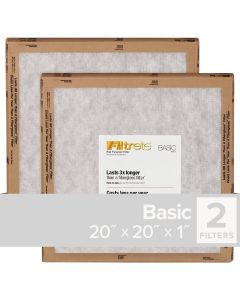 3M Filtrete 20 In. x 20 In. x 1 In. Basic MPR Flat Panel Furnance Filter, (2-Pack)