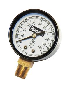 Simmons 1/4 In. MPT Fitting 100 psi Pressure Gauge