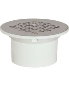 Sioux Chief 3 In. x 4 In. PVC/Stainless Steel Screw Floor Drain