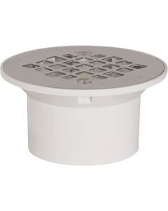 Sioux Chief 2 In. x 3 In. PVC/Stainless Steel Screw Floor Drain