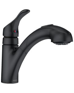 Moen Renzo Single Handle Pull-Out Kitchen Faucet, Matte Black