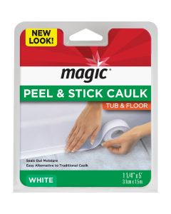 Magic 1-1/4 In. x 5 Ft. White Caulk Strip