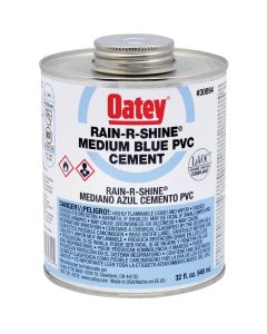 Oatey Rain-R-Shine 32 Oz. Medium Bodied Blue PVC Cement