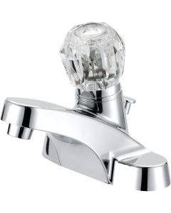 Home Impressions Chrome 1-Handle Knob 4 In. Centerset Bathroom Faucet with Pop-Up