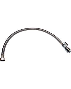 Keeney 5/8 In. x 20 In. Stainless Steel Quick Lock Toilet Supply Tube with Straight Quarter Turn Valve