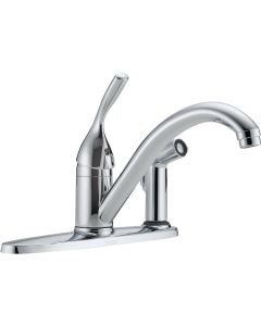 Delta Classic Series Single Handle Lever Kitchen Faucet with Side Spray, Chrome