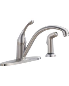 Delta Single Handle Lever Kitchen Faucet with Side Spray, Stainless