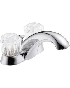 Delta Classic Chrome 2-Handle Knob 4 In. Centerset Bathroom Faucet with Pop-Up