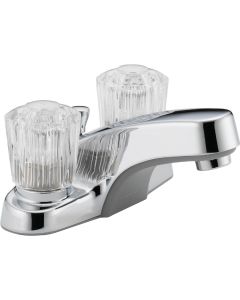 Peerless Core Chrome 2-Handle Knob 4 In. Centerset Bathroom Faucet with Pop-Up