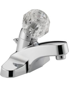 Peerless Chrome 1-Handle Knob 4 In. Centerset Bathroom Faucet with Pop-Up