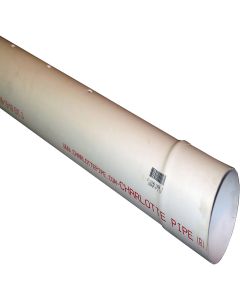 Charlotte Pipe 3 In. x 10 Ft. Perforated PVC Drain and Sewer Pipe, Belled End (2-Row)