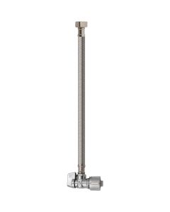 Keeney 5/8 In. x 20 In. Stainless Steel Quick Lock Toilet Supply Tube with Angled Quarter Turn Valve