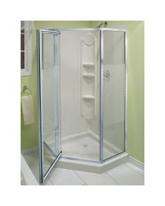 Maax 74 In. H. x 38 In. D. x 38 In. L. Chrome Polystyrene Shower Stall