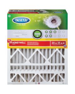 BestAir 20 In. x 25 In. x 4 In. Honeywell MERV 8 Deep Pleat Furnace Filter