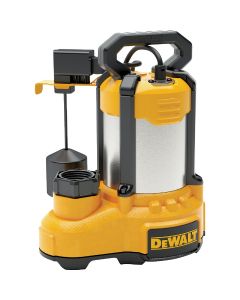 DEWALT 1/2 HP Submersible Stainless Steel /Cast Iron Submersible Sump Pump with Vertical Float Switch