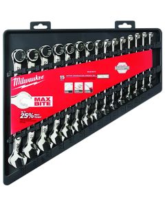 Image of Milwaukee 15pc Metric Combo Wrench Set