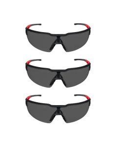 Milwaukee 3 Pack Safety Glasses - Anti-Scratch Lenses - Tinted 