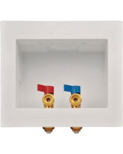SharkBite 1/2 In. Push-to-Connect x 3/4 In. MHT White Washing Machine Outlet Box
