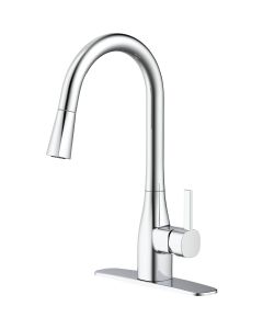Home Impressions Single Handle Pull-Down Kitchen Faucet, Chrome