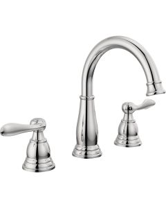 Delta Windmere Chrome 2-Handle Lever 6 In. to 16 In. Widespread Bathroom Faucet and Push Pop-Up with Overflow