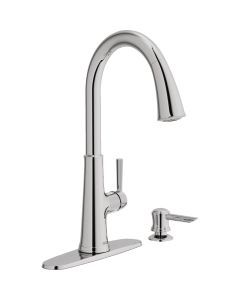 American Standard Maven Single Handle Lever Pull-Down Kitchen Faucet with Soap Dispenser, Chrome