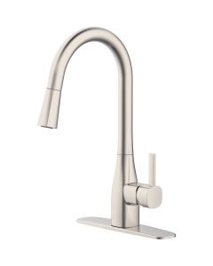 Home Impressions Single Handle Pull-Down Kitchen Faucet, Brushed Nickel