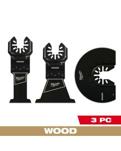 Milwaukee OPEN-LOK™ HCS Wood Multi-Tool Blade Variety Pack 3 Pack