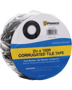 Prinsco 2 In. x 100 Ft. Black Corrugated Tile Tape