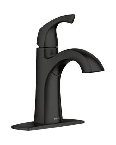 Moen Lindor Matte Black 1-Handle High Arc Bathroom Faucet