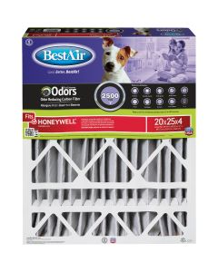 BestAir 20 In. x 25 In. x 4 In Honeywell MERV 11 Odor Eliminating Deep Pleat Furnace Filter