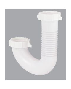 Do it Best 1-1/2 In. or 1-1/4 In. x 1-1/2 In. Flexible White Plastic J-Bend, Extendable to 9-1/2 In.