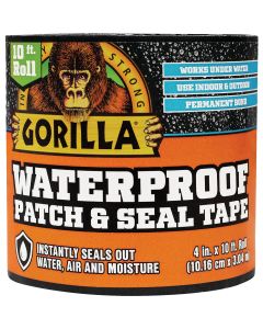 Gorilla 4 In. x 10 Ft. Waterproof Patch & Seal Repair Tape, Black