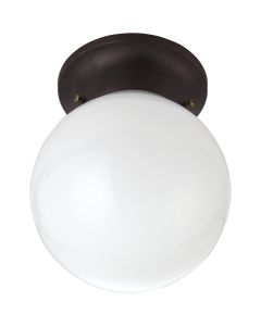 Home Impressions 6 In. Oil Rubbed Bronze Incandescent Flush Mount Ceiling Light Fixture